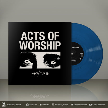 ACTORS - Acts of Worship, blue vinyl LP shown with sleeve