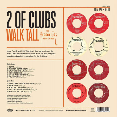 2 Of Clubs - Walk Tall: The Fraternity Recordings (Vinyl) Vinyl > 10-inch Ace Records