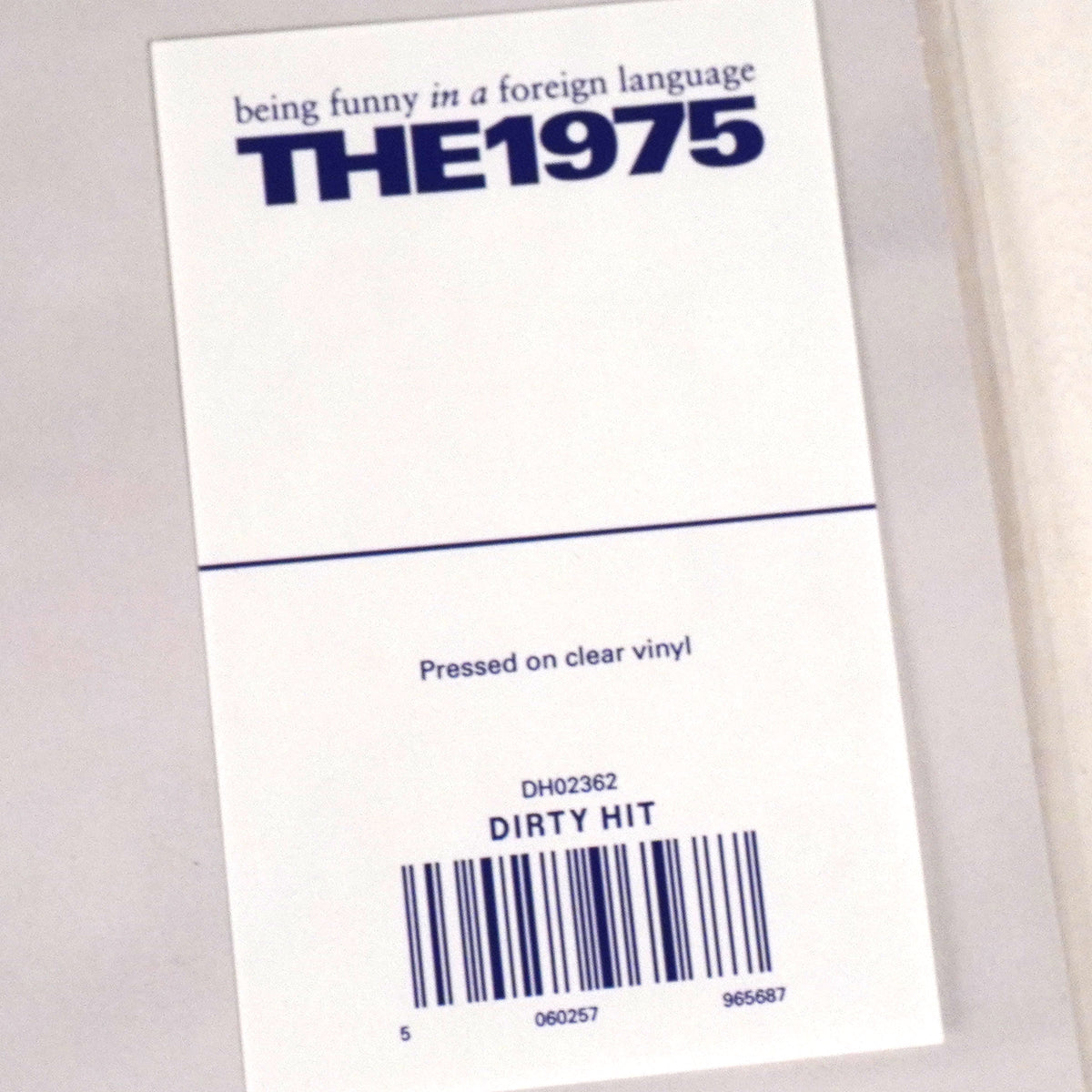 The 1975 - Being Funny in a Foreign Language (Clear Vinyl) Vinyl Dirty Hit