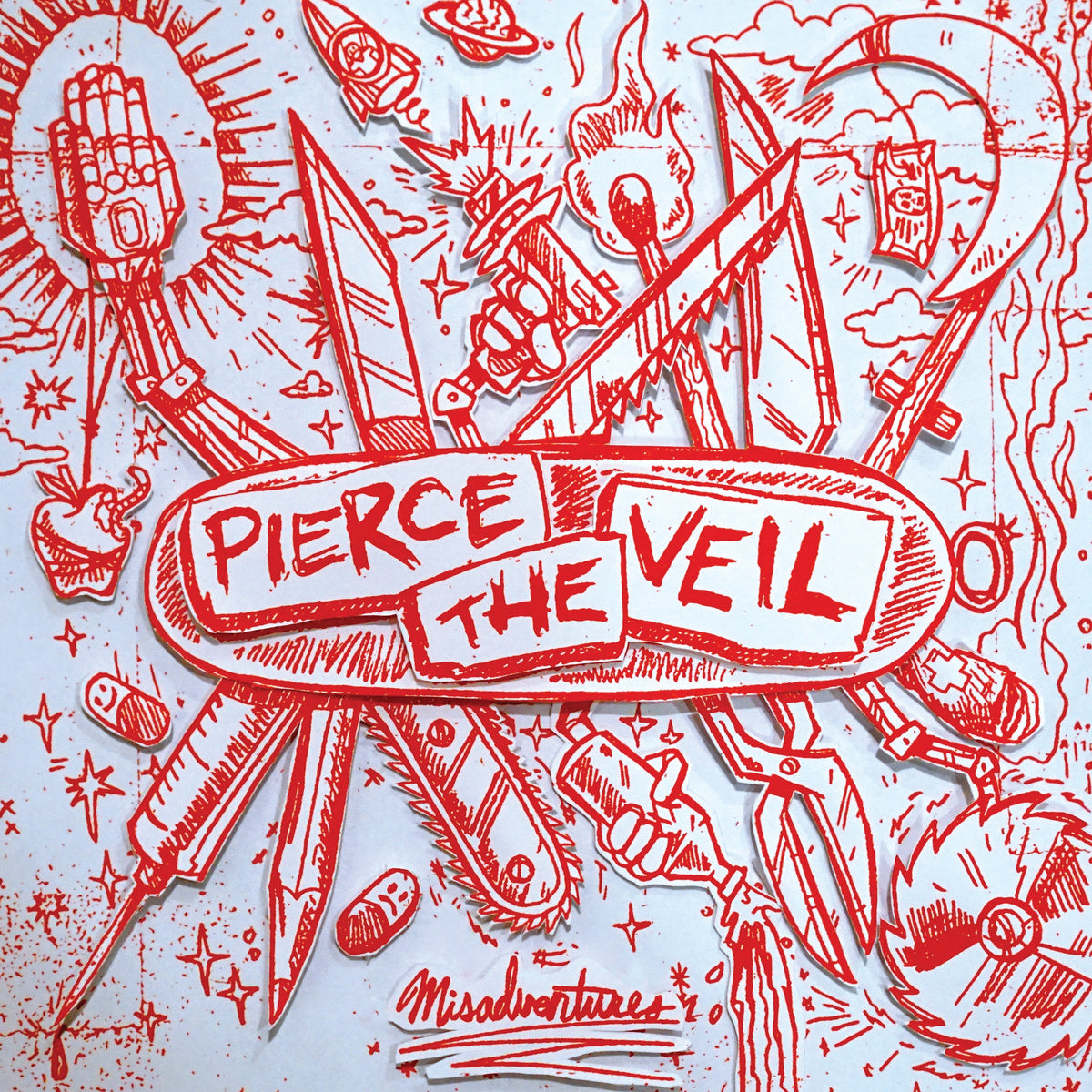 Pierce The Veil - Misadventures (Indie Exclusive Silver with Red Splatter Vinyl) Vinyl > LP Fearless Records