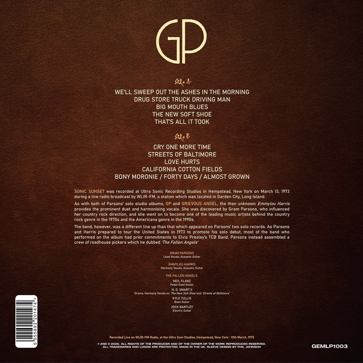 Gram Parsons and the Fallen Angels - Sonic Sunset (Indie Exclusive Yellow Vinyl) Vinyl > LP Gemini