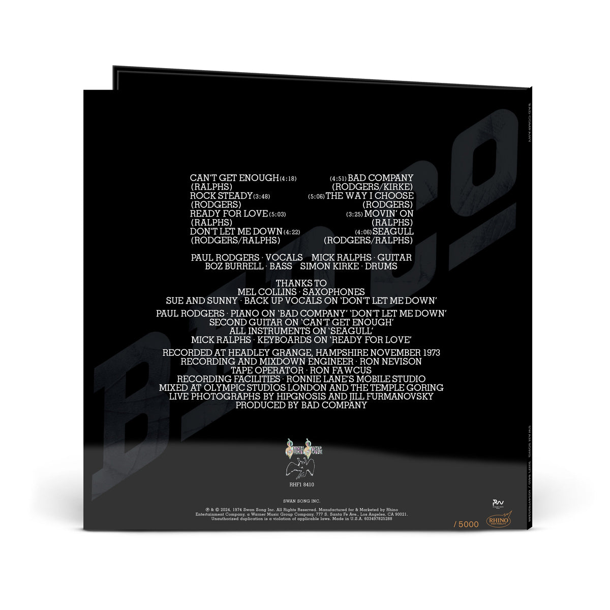 Bad Company - Bad Company (Rhino High Fidelity) Vinyl > LP Swan Song