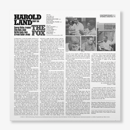 Harold Land - The Fox (Contemporary Records Acoustic Sounds Series) Vinyl > LP Craft Recordings