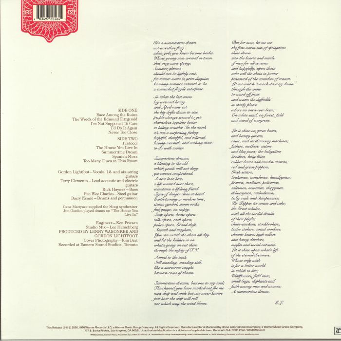 Gordon Lightfoot - Summertime Dream (Rhino Reserve)