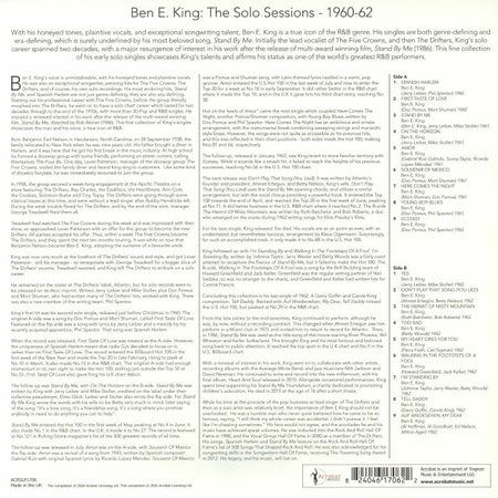 Ben E. King - The Solo Sessions 1960-1962 (Vinyl) back cover