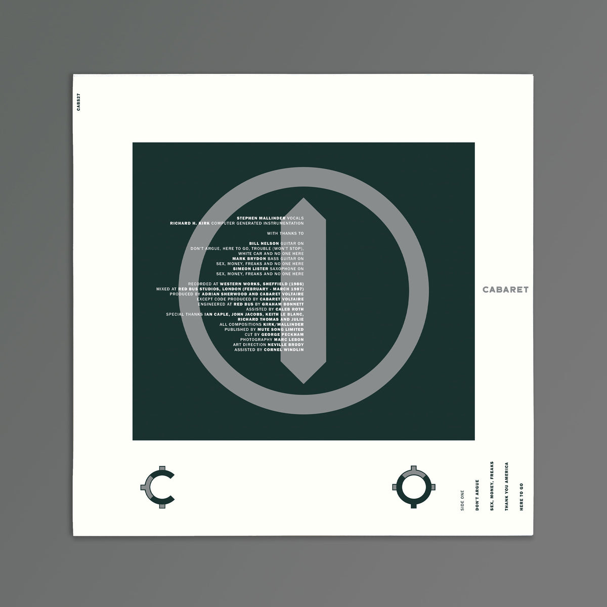 Cabaret Voltaire - Code, printed inner sleeve