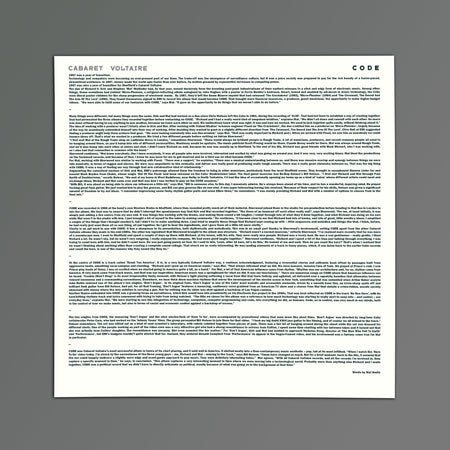 Cabaret Voltaire - Code, two-page insert with new sleeve notes