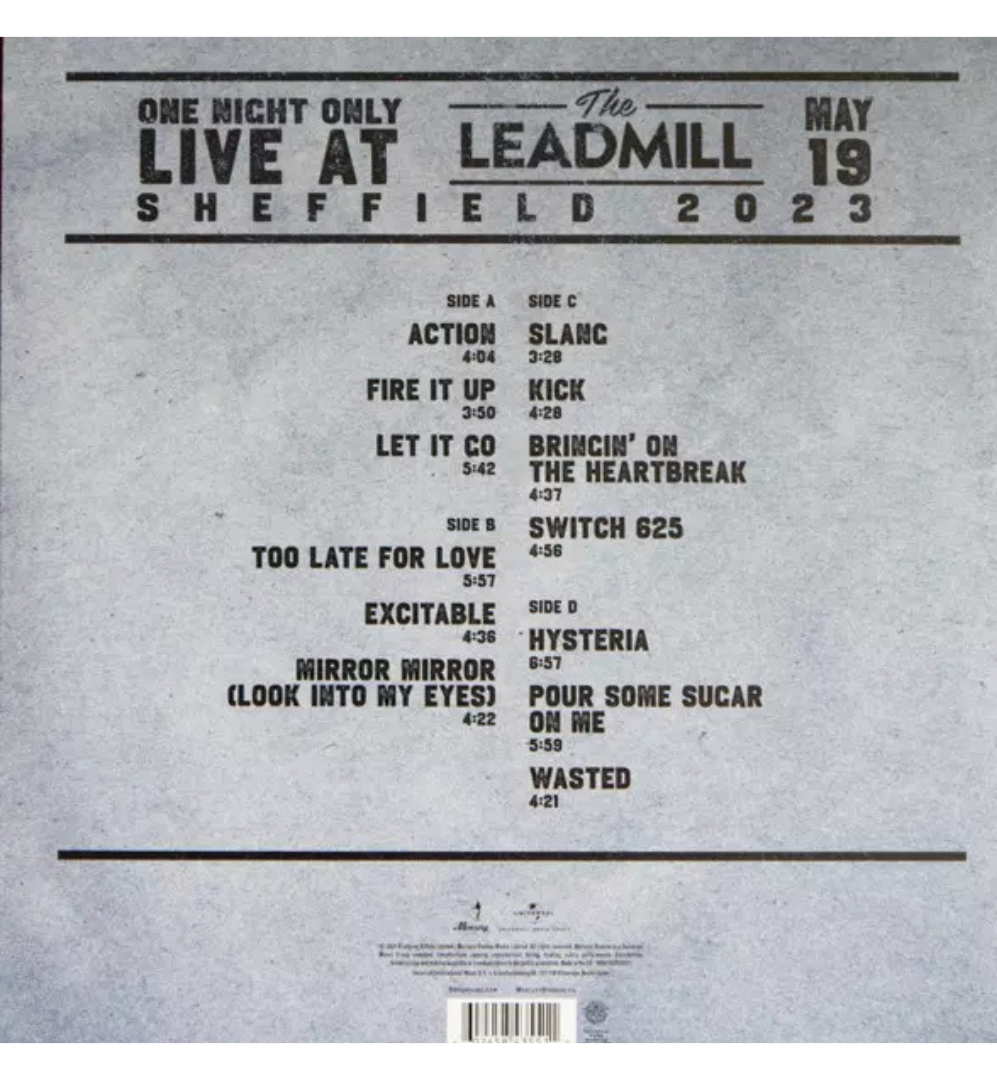 Def Leppard - One Night Only: Live At The Leadmill 2023 (Silver Vinyl) Vinyl > LP Mercury Studios