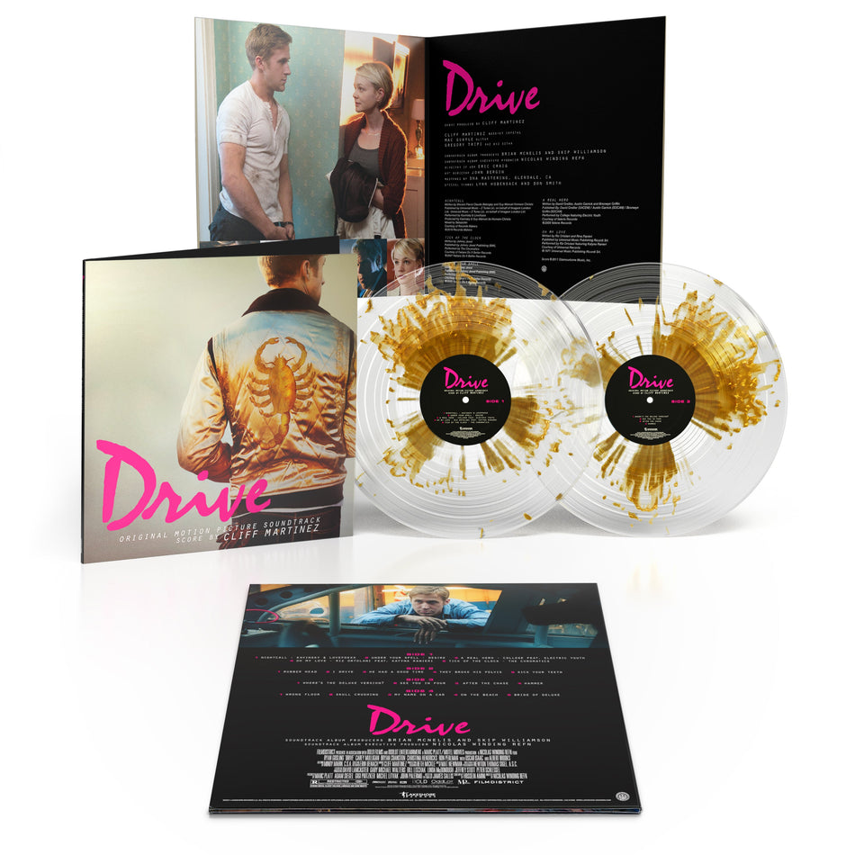 Cliff Martinez - Drive (Original Motion Picture Soundtrack) (Gold Splatter On Clear 15th Anniversary Original Cover Vinyl) Vinyl > LP Lakeshore Records NEW NEW