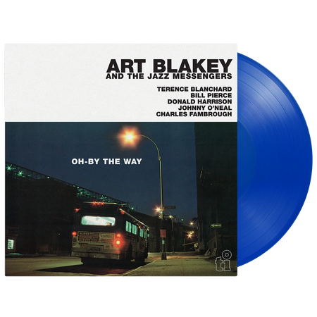 Art Blakey & The Jazz Messengers - Oh-By The Way, blue vinyl LP shown with sleeve