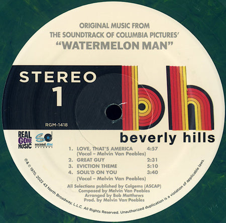 Melvin Van Peebles - Watermelon Man (Original Soundtrack) (Green Watermelon Skin Vinyl) Vinyl > LP Real Gone Music