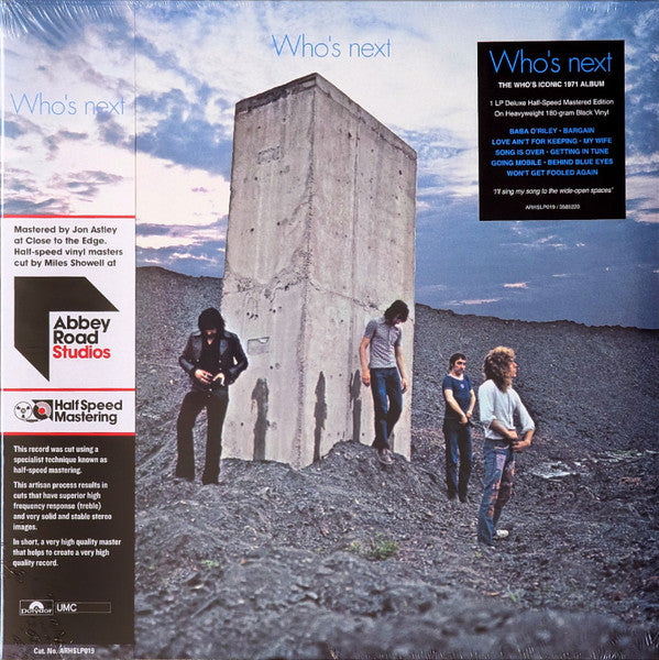 The Who - Who's Next Record Polydor 2023 / Worldwide / Half-Speed Mastered, 180-gram / Polydor / RHIEU NEW NEW
