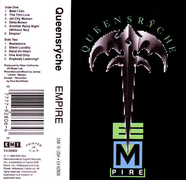 Queensrÿche - Empire Record EMI USA 1990 / US / EMI USA VG+ VG+