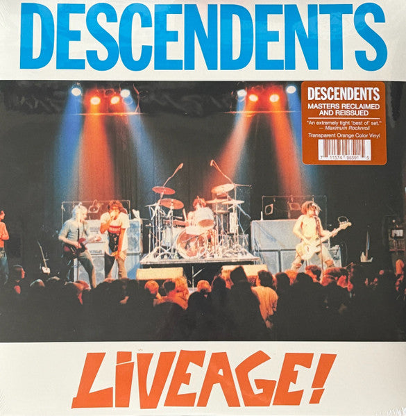 Descendents - Liveage! Record ORG Music 2026 / US / Orange Transparent / ORG Music NEW NEW