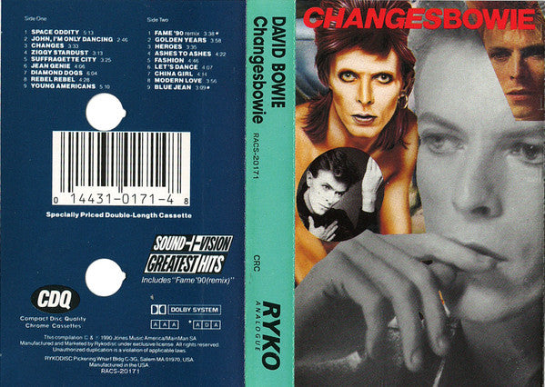 David Bowie - Changesbowie Record Ryko Analogue US / Chrome, Dolby System / Ryko Analogue VG+ VG+