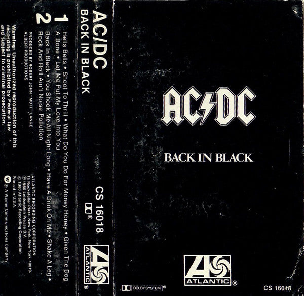 AC/DC - Back In Black Record Atlantic 1980 / US / Atlantic VG+ VG+