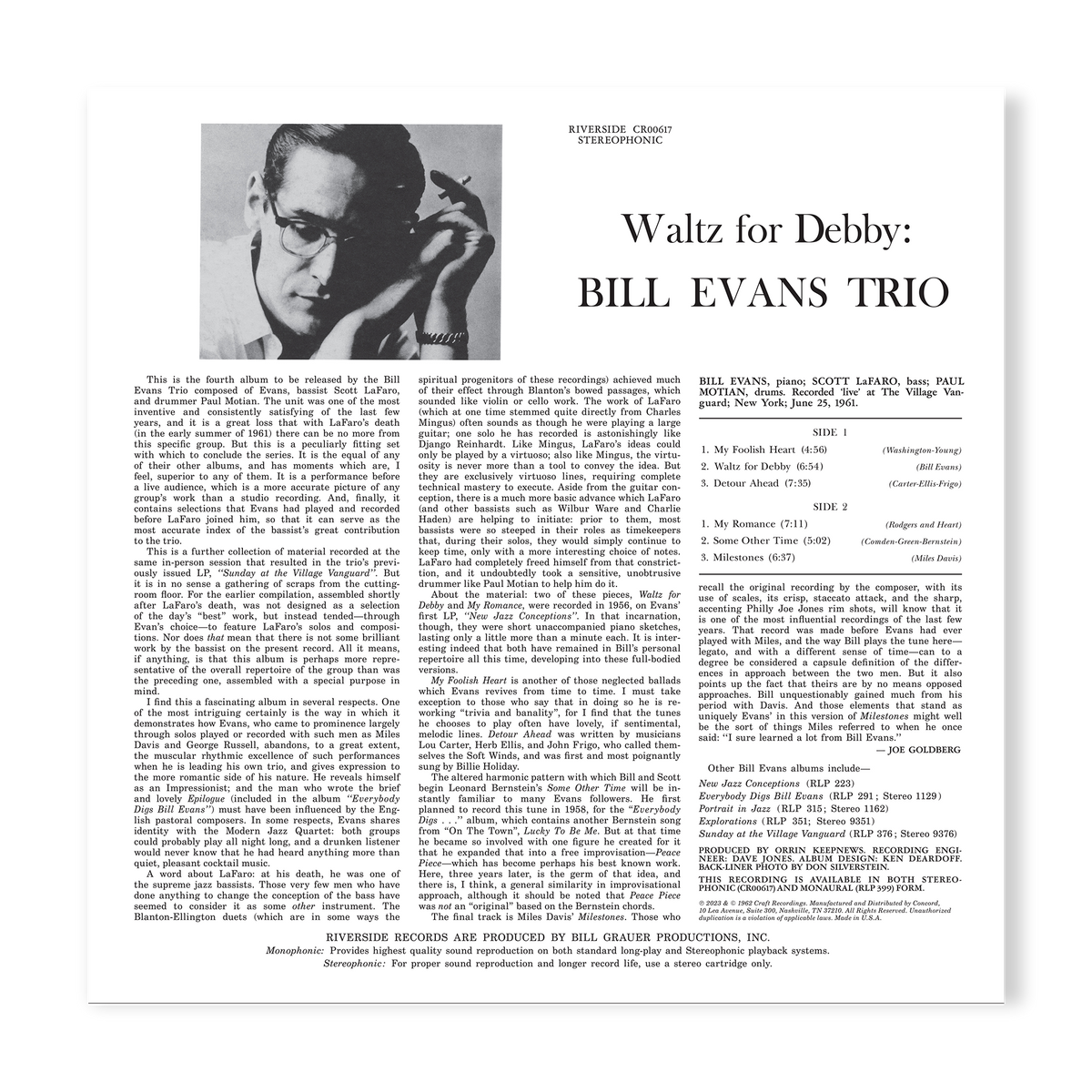 Bill Evans Trio - Waltz For Debby (Original Jazz Classics Series)