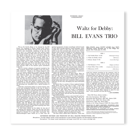 Bill Evans Trio - Waltz For Debby (Original Jazz Classics Series)