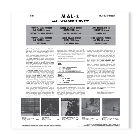 Mal Waldron Sextet - Mal/2 (Original Jazz Classics Series Vinyl)
