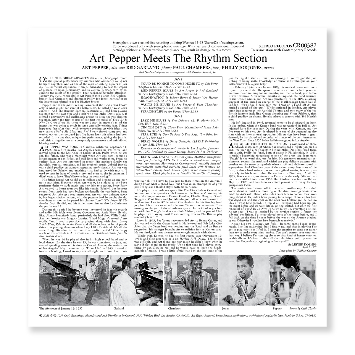 Art Pepper - Art Pepper Meets The Rhythm Section (Contemporary Records Acoustic Sounds Series Stereo Vinyl)