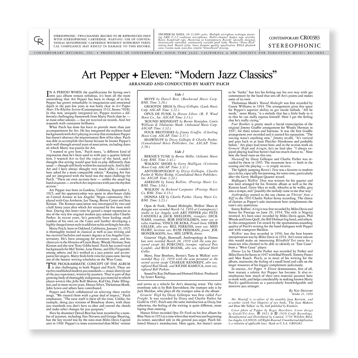 Art Pepper - Art Pepper + Eleven: Modern Jazz Classics (Acoustic Sounds Series Vinyl)