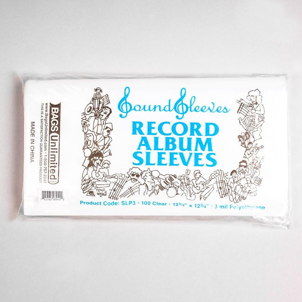 Bags Unlimited SLP3 12" LP Jacket Sleeves - No Flap - 100 Pack (Clear) Misc Evergreen Vinyl