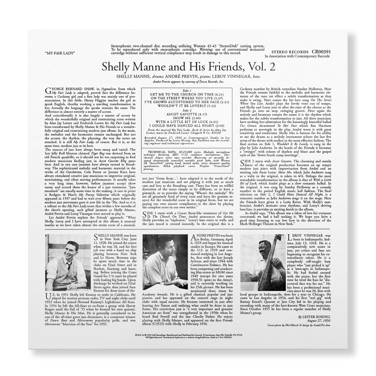 Shelly Manne & His Friends - My Fair Lady (Acoustic Sounds Series Vinyl) Vinyl > LP Concord Records