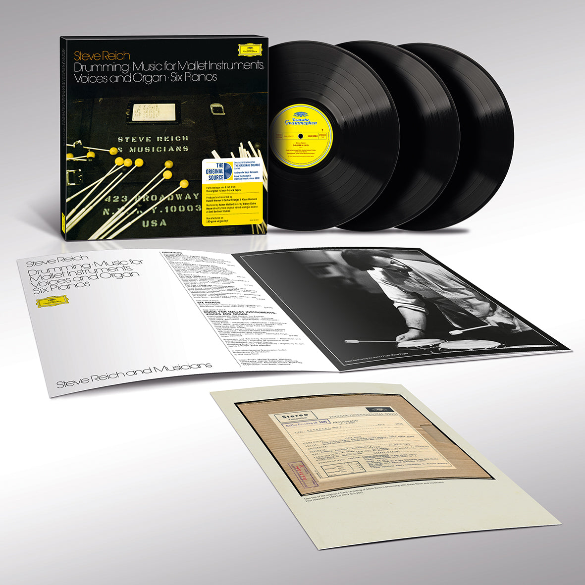 Steve Reich - Drumming / Music For Mallet Instruments, Voices And Organ / Six Pianos (The Original Source 3LP Box Set)