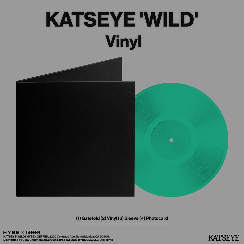 KATSEYE - Wild, Indie Exclusive Aqua colored vinyl, album cover