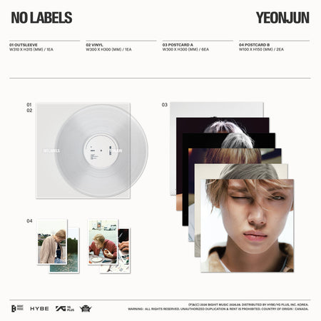 Yeonjun - NO LABELS (Clear Vinyl) Vinyl > LP Bighit Entertainment