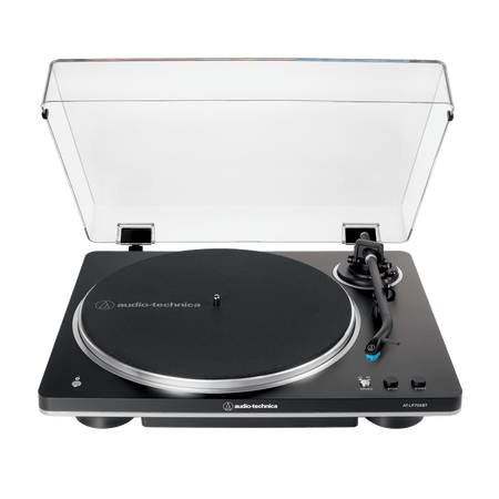Audio-Technica AT-LP70XBT Bluetooth turntable in Black/Silver, front view