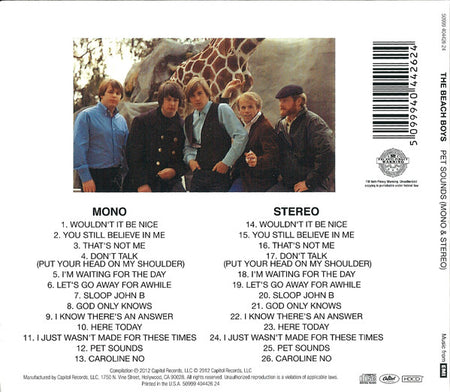 The Beach Boys - Pet Sounds (2012 Remaster CD) CD Capitol Records