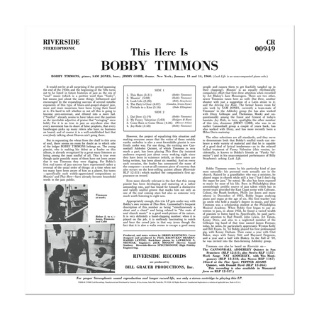 Bobby Timmons - This Here Is Bobby Timmons (Original Jazz Classics Series)