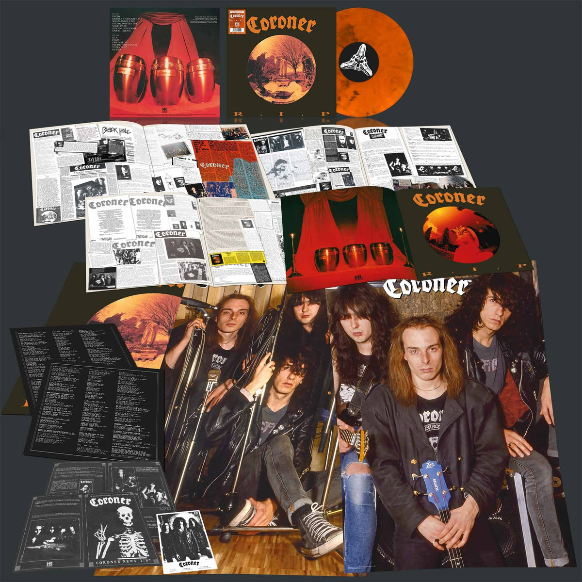 Coroner - R.I.P. (Orange Smoke & Marbled Vinyl) Vinyl > LP High Roller Records NEW NEW