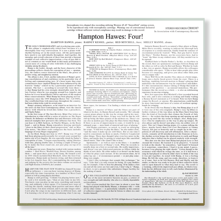 Hampton Hawes - Four! (Contemporary Records Acoustic Sounds Series) Vinyl > LP Craft Recordings