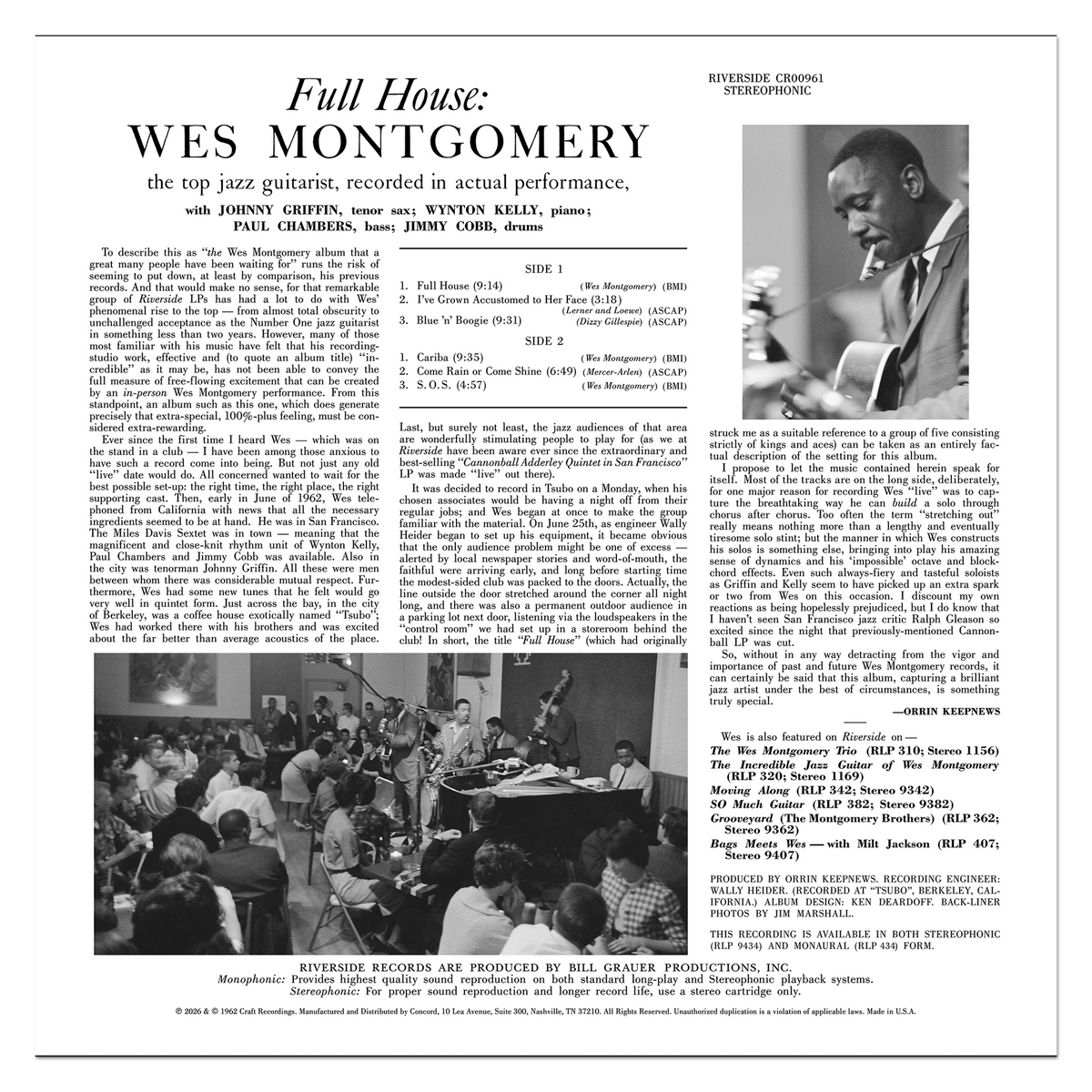 Wes Montgomery - Full House (Original Jazz Classics Series)