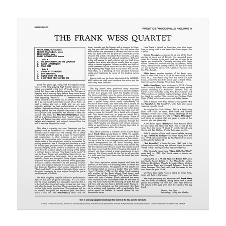 The Frank Wess Quartet - Moodsville, Volume 8 (Moodsville Acoustic Sounds Series Vinyl) Vinyl > LP Craft Recordings