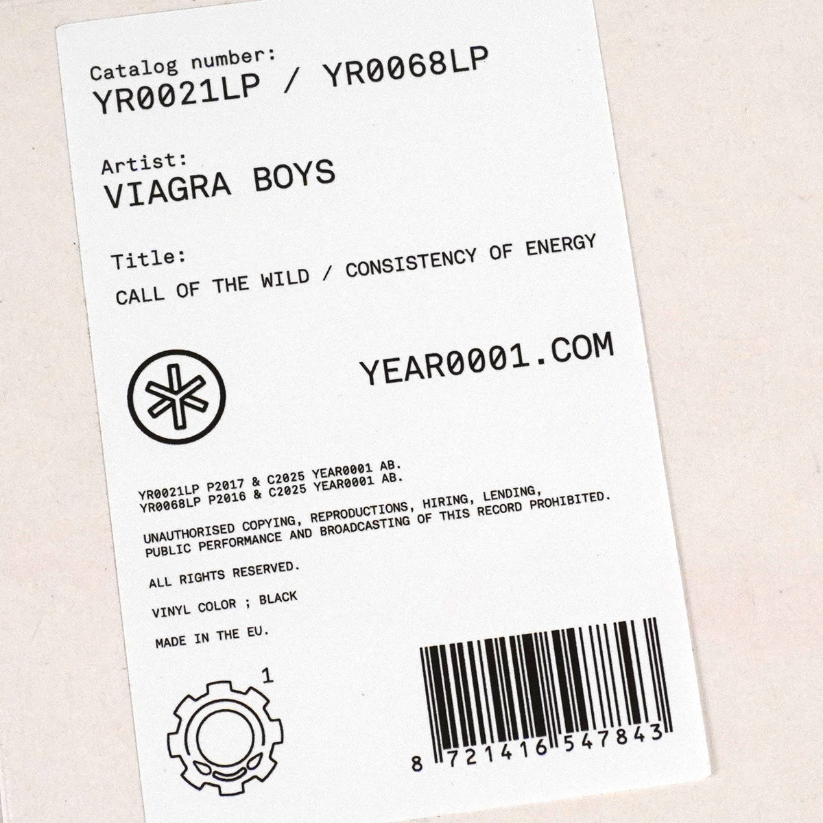 Viagra Boys - Consistency Of Energy / Call Of The Wild (Vinyl) Vinyl > LP Year0001